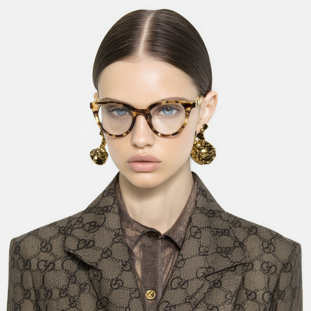 Gucci eyeglasses GG 4264 LOZ Metal Brown - Gold