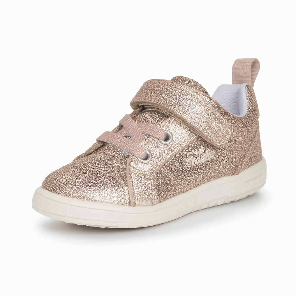 Stride Rite Girls Natalia Sneaker, Champagne, 5 Little Kid