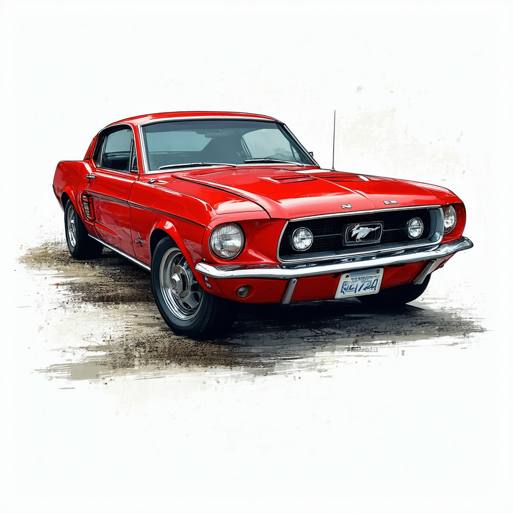 1968 Mustang Fastback Red Musclecar Gift T Shirt