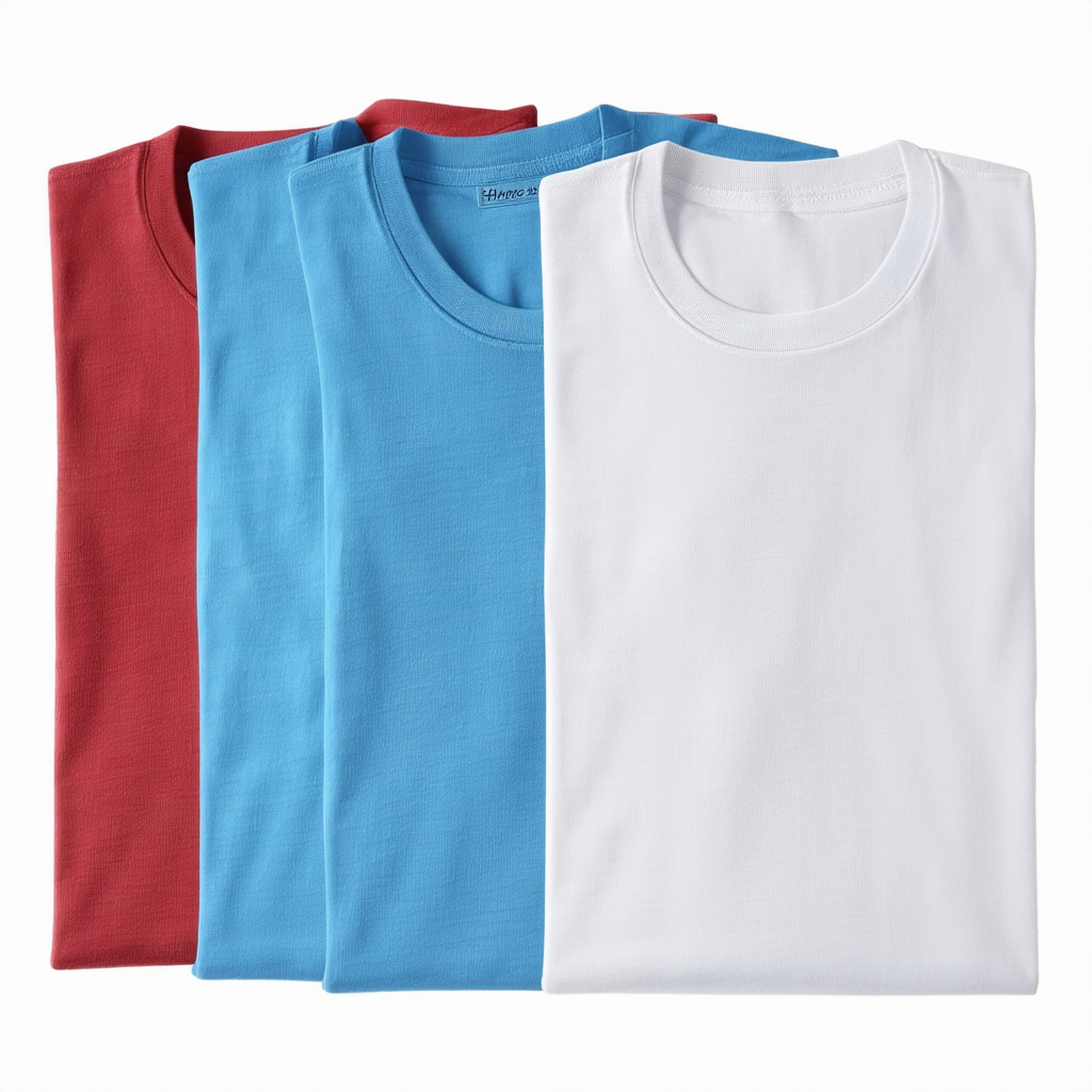 Hanes Men's Comfortsoft T-Shirt, 2 Deep Red / 2 Light Blue, M (Pack of 4)