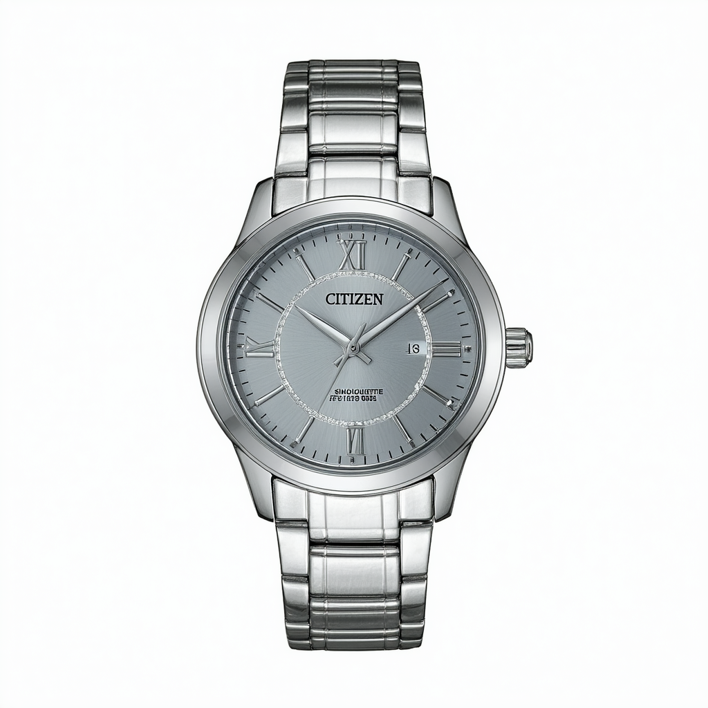 Citizen Silhouette Crystal Grey Dial Stainless Steel Ladies Watch FE1150-58H