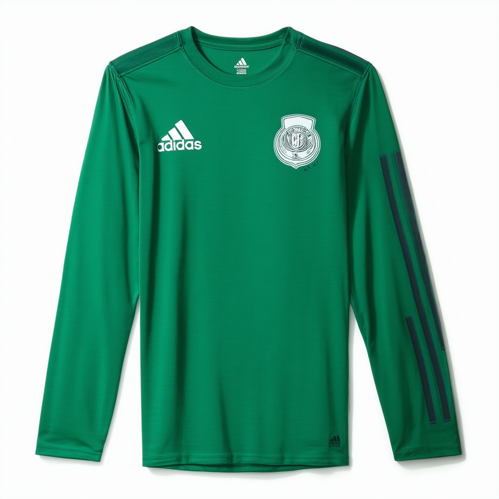 adidas Amplifier Long Sleeve Badge of Sport Tee Men's, Green, Size S