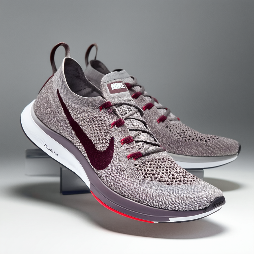 Nike Women's Free RN Flyknit 2017 Running Shoe Taupe Grey/Port Wine-Solar RED 6.5
