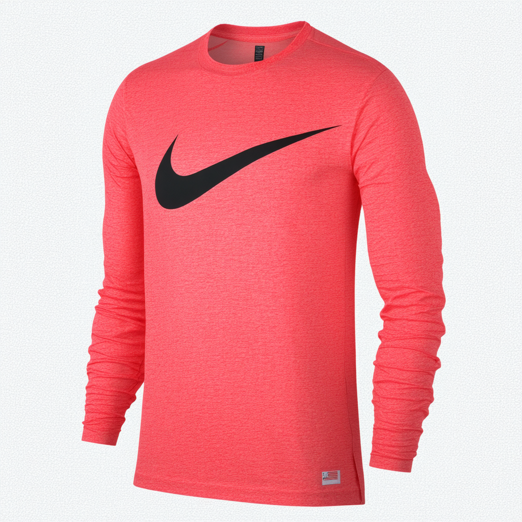 Nike Swoosh Logo Printed Air Long Sleeve Men's T-Shirt Red/Black 805017-657