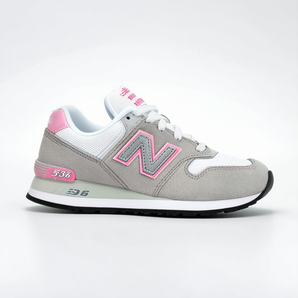 New Balance Women's 536 (sz. 09.5, White/Pink/Silver)