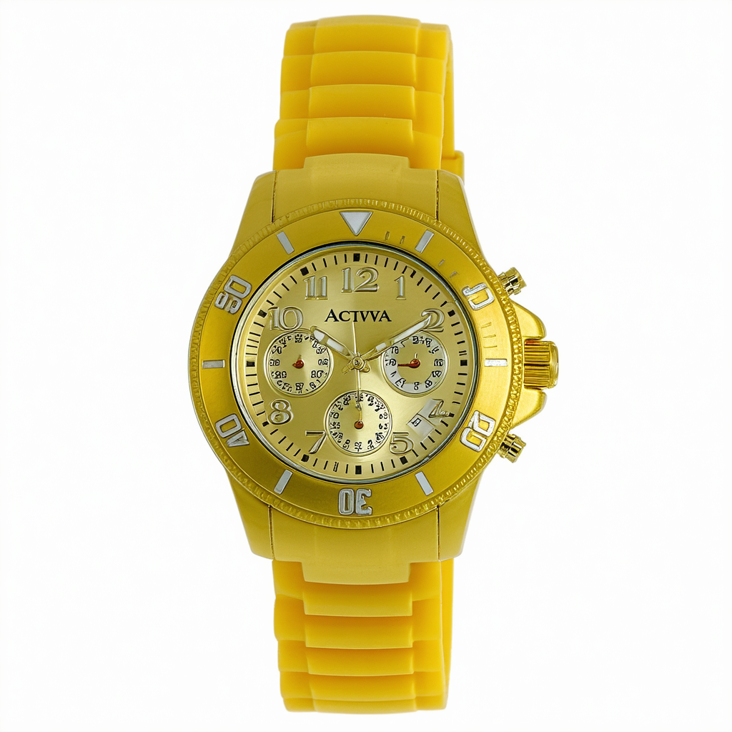 Activa By Invicta Unisex AA200-020 Gold Dial Gold Plastic Watch
