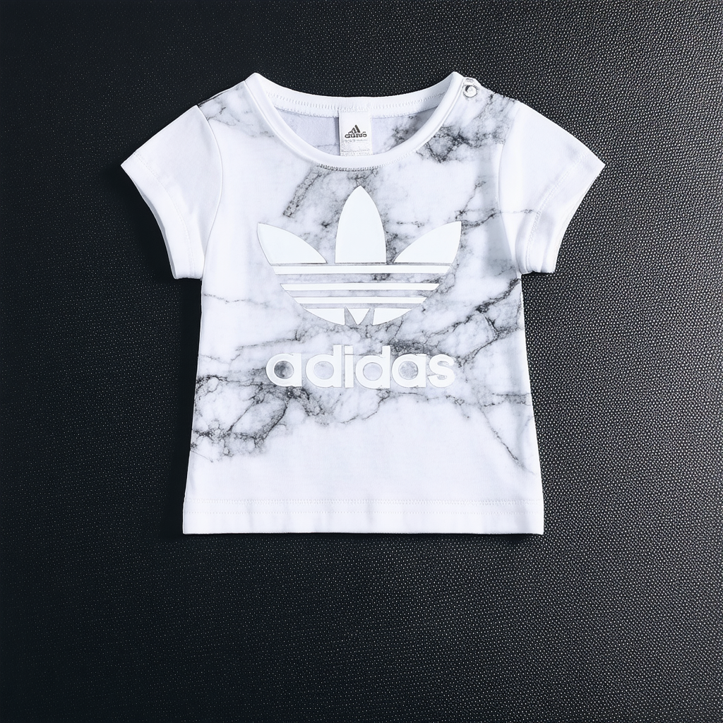 adidas Originals Baby Girls' Marble Trefoil Tee
