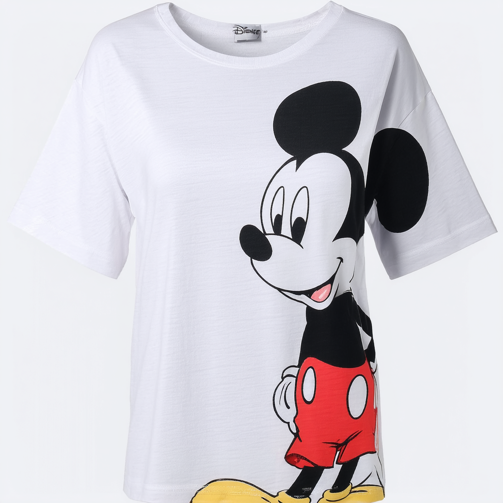 Disney Women's Plus Size T-Shirt Mickey Mouse Print 100% Cotton (Black, 3X)