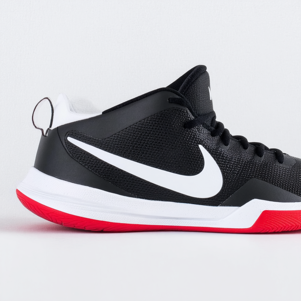 Nike Men's Court Borough Mid Basketball Shoe, Black/Action red/White, 11 D US