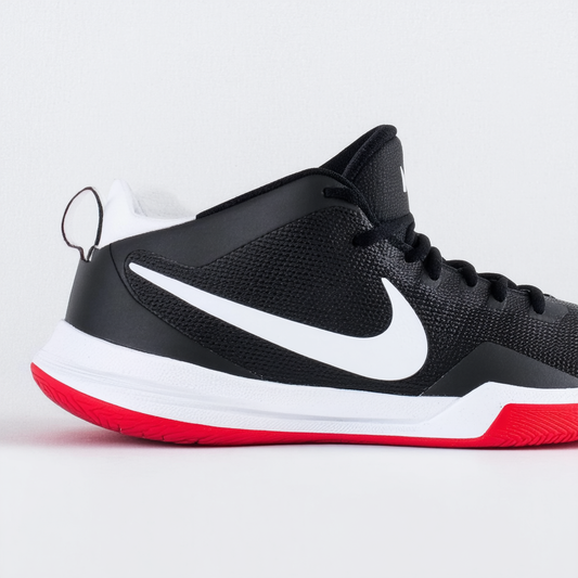 Nike Men's Court Borough Mid Basketball Shoe, Black/Action red/White, 11 D US