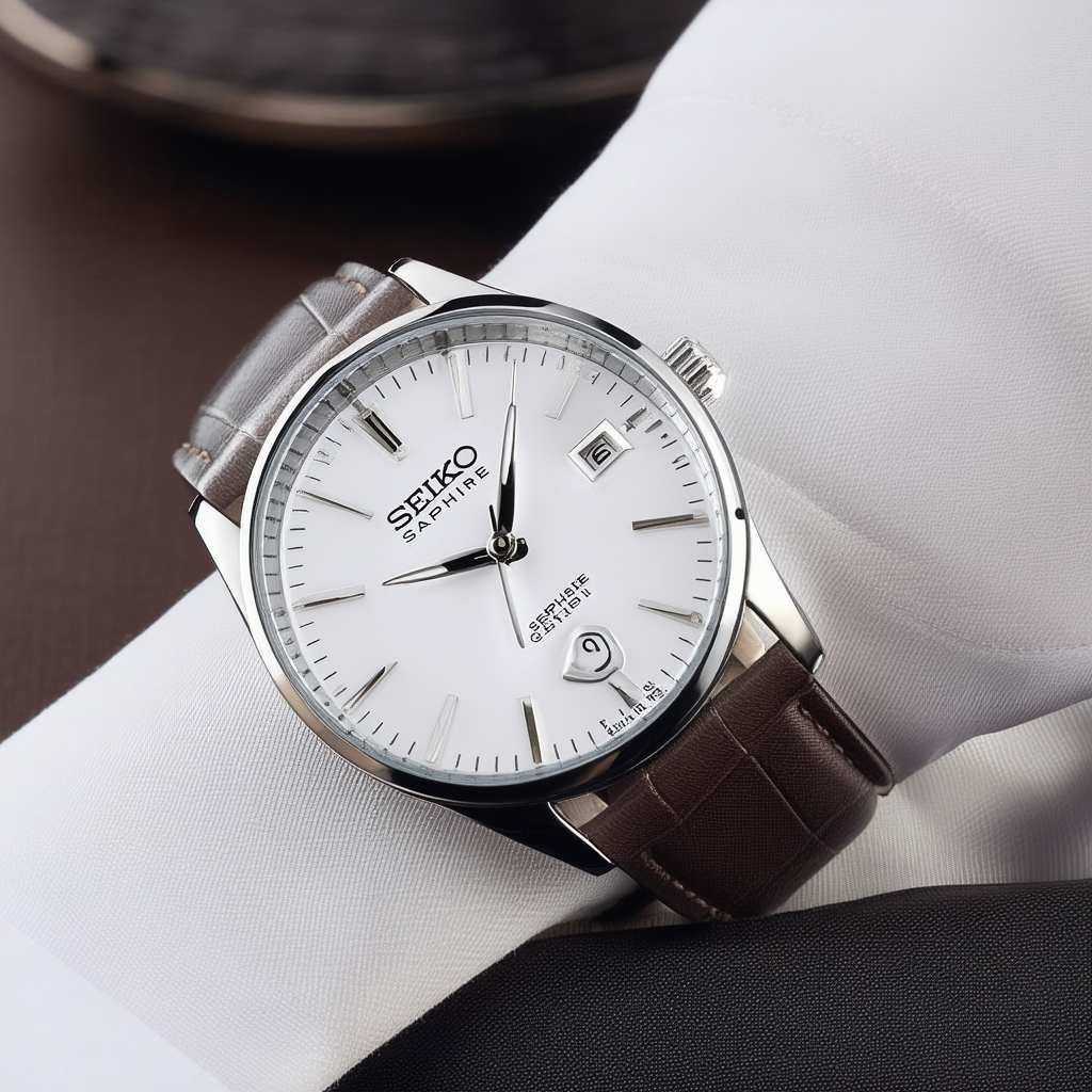 SEIKO Sapphire White Dial Men's Watch SGEH75P1
