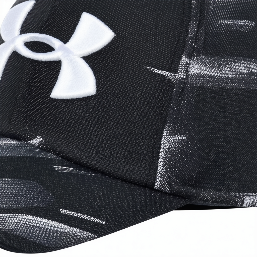 Under Armour Men's UA Printed Blitzing Stretch Fit Cap, Black/White - L/XL