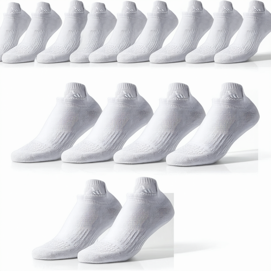 Adidas Low cut Performance cushioned 6 Pair Socks - Extended Size Shoe 12 - 16