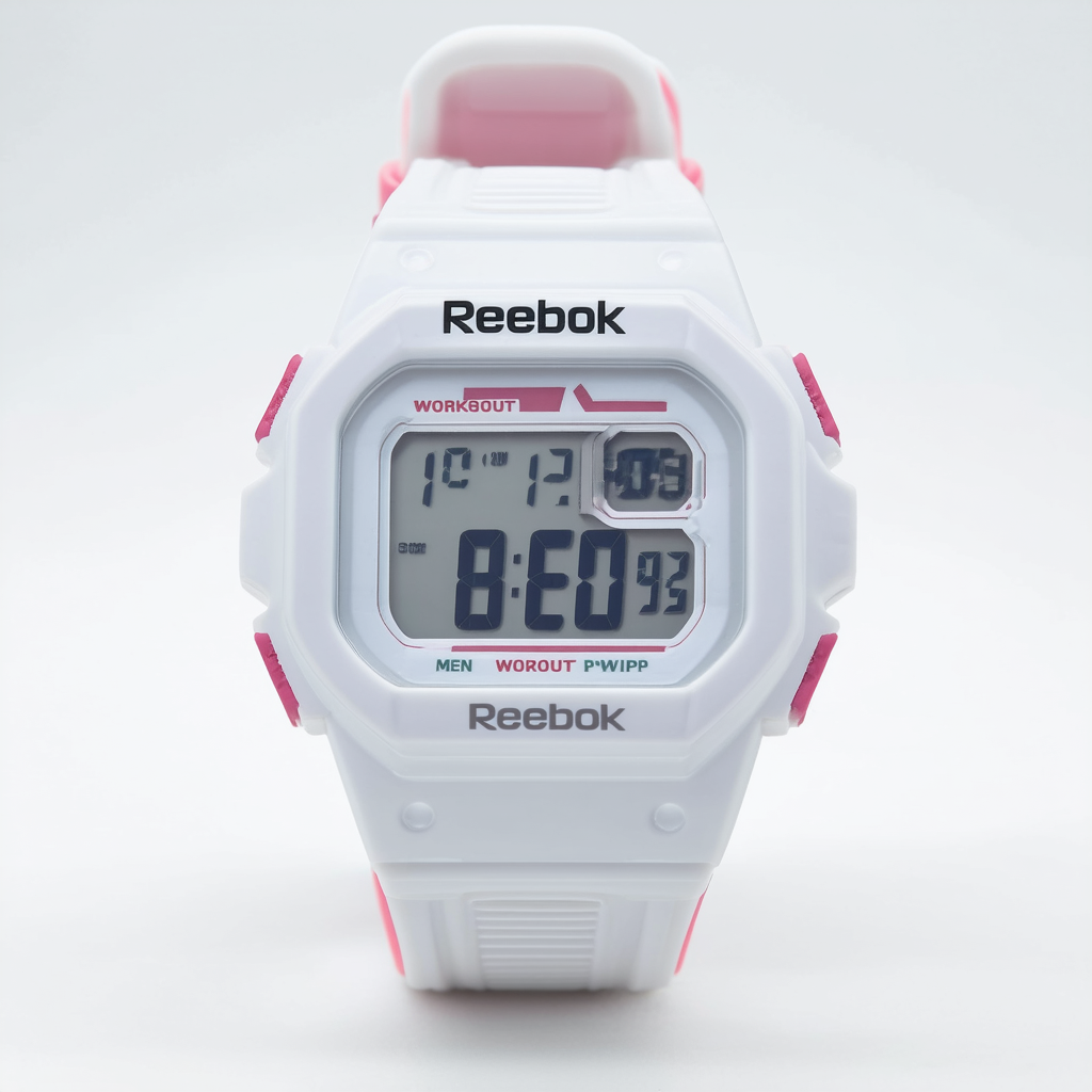 Reebok Men's Workout Z1G Digital Watch White with Pink RF-WZ1-G9-PWIP-PP