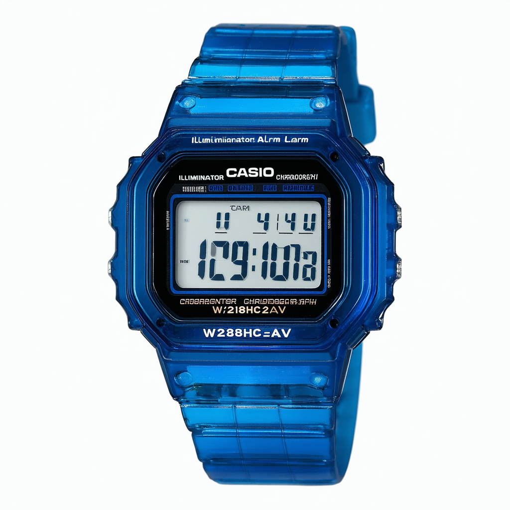 Casio Illuminator Alarm Chronograph Digital Sport Watch (Model W218HC-2AV) (Blue)