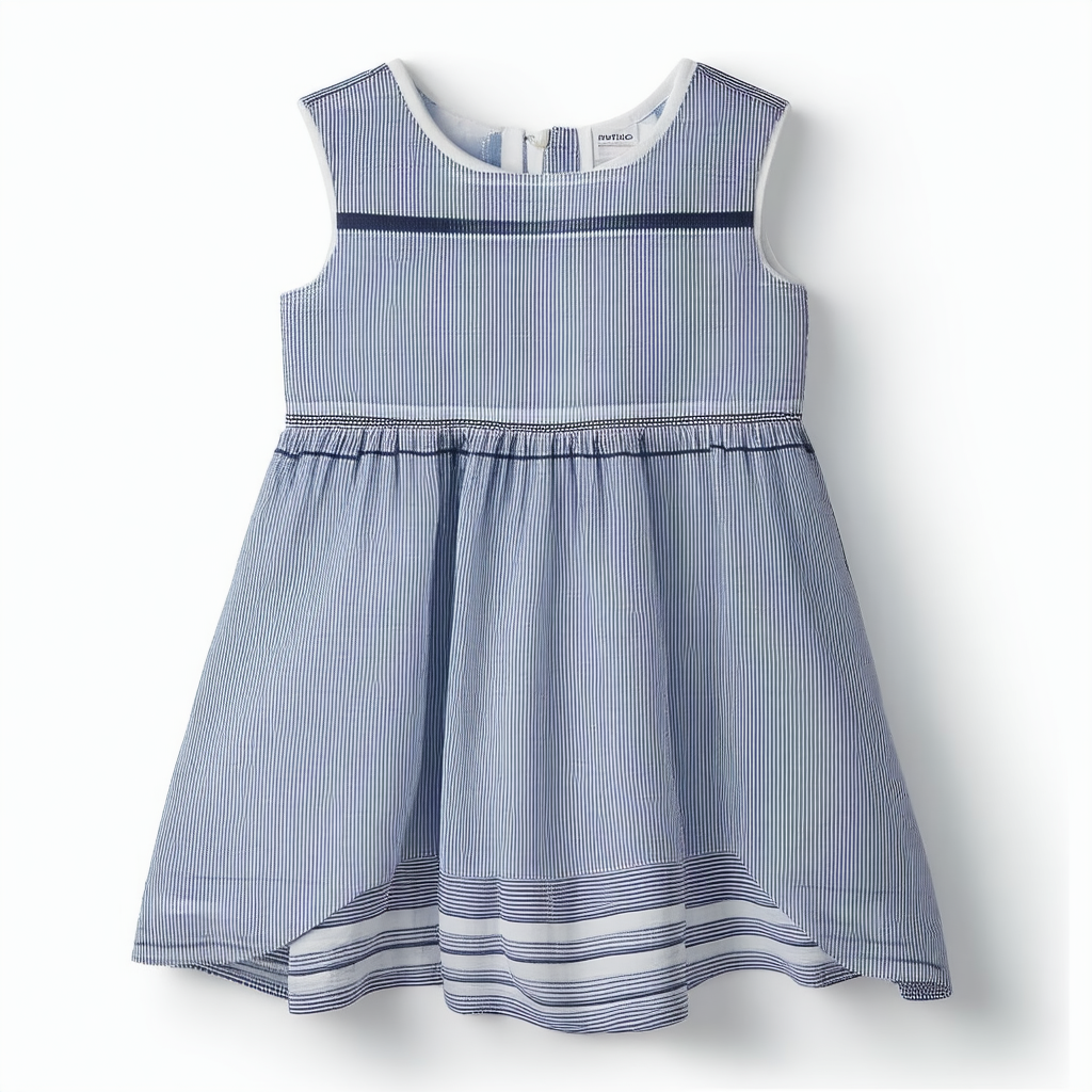 Nautica Girls' Toddler Stripe Chiffon Dress,with Asymmetrical Hem