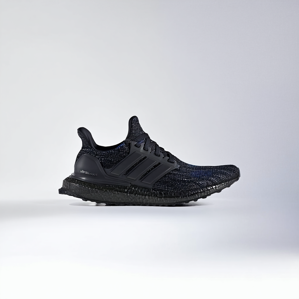 adidas Men's Ultraboost 20 Running Shoe, Black/Black/Boost Blue Violet Metallic, 10 M US