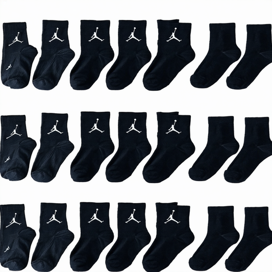 Nike Jordan 6 Pack Kids Crew Socks Size 7-9 (3y-5y) - Black