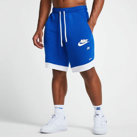 NIKE Men's AW77 French Terry Alumni Shorts (678568-458) - DEEP Royal Blue/White