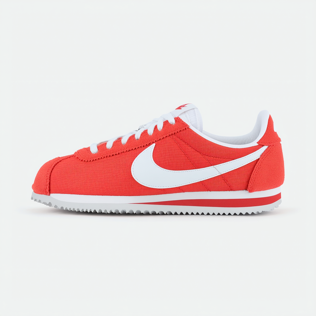 Nike Womens Classic Cortez Nylon Casual Sneakers Bright CIRMSON White 749864 616