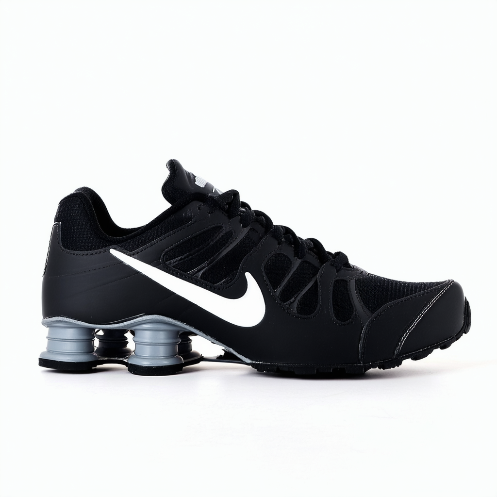 NIKE Women's Shox NZ EU Black/White/Anthracite/Lsr Crmsn Running Shoe 9.5 Women US