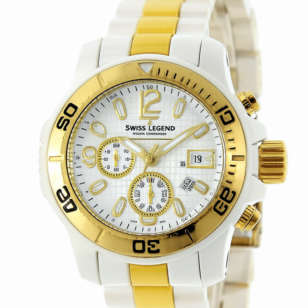 Swiss Legend Women's 10114-YG-02 Commander White/Yellow Gold-Tone Watch