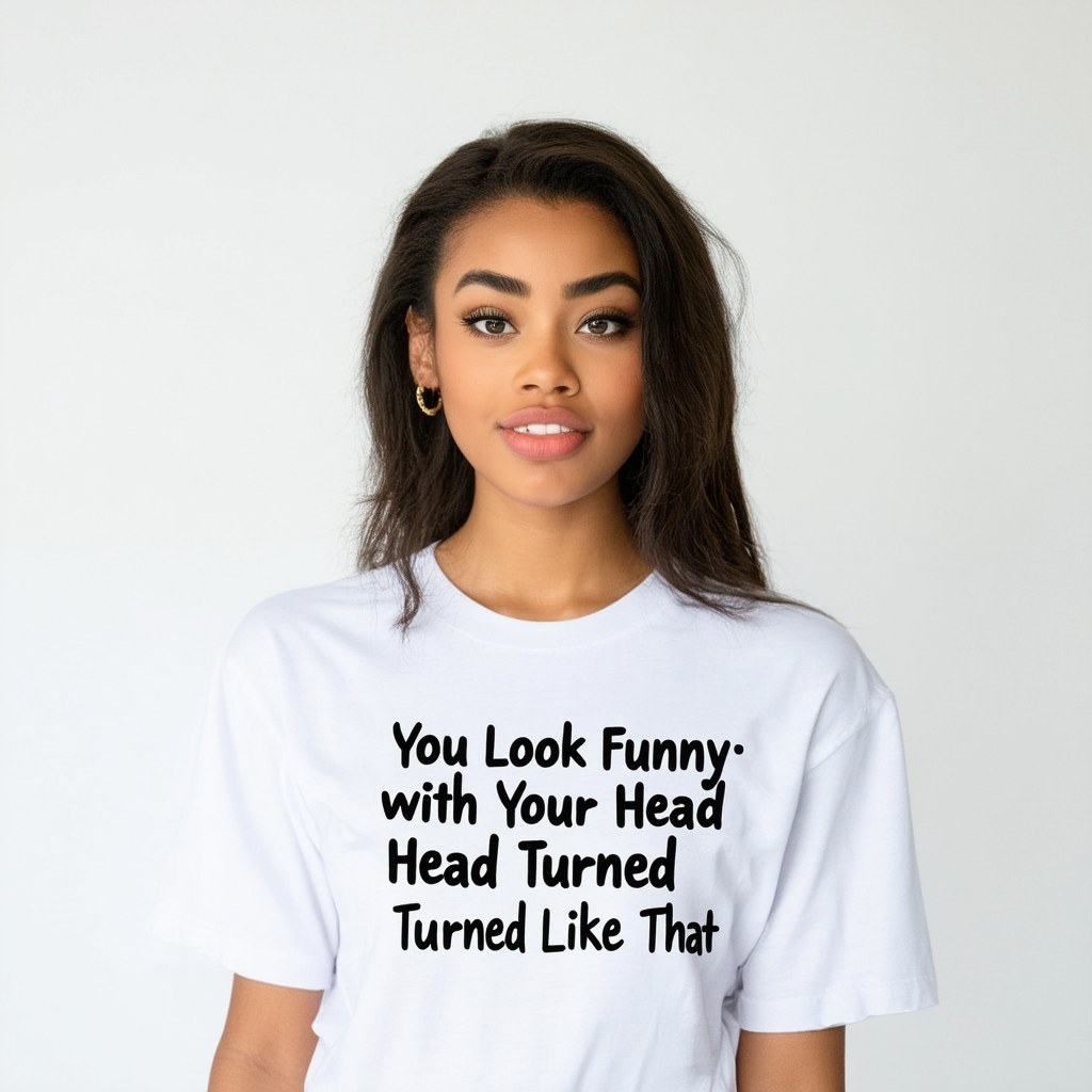 Threadrock Big Girls' You Look Funny with Your Head Turned Like That T-Shirt