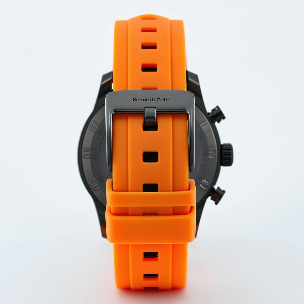 Kenneth Cole New York Men's Quartz Stainless Steel Case Polyurethane Strap Orange,(Model:KC1628)