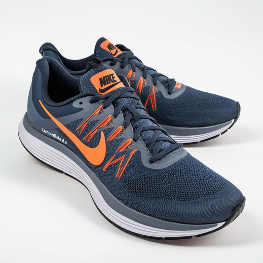 NIKE Lunarglide 4 Midnight Fog Grey Orange Mens Running Shoes 524977-008