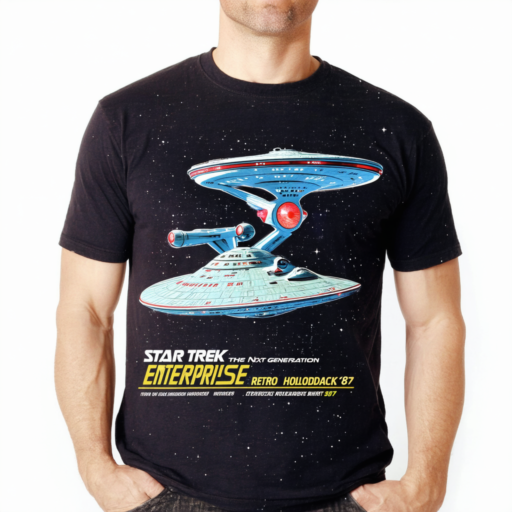 Men's Star Trek: The Next Generation Enterprise Retro Holodeck '87 T-Shirt