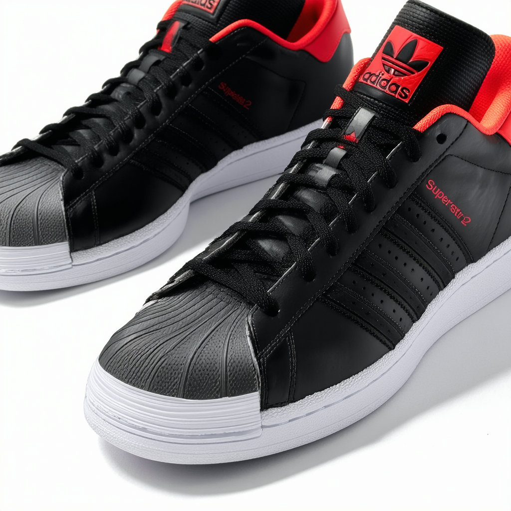 adidas Superstar 2 Men's Basketball Shoes 078777 Size 12 D (Standard Width) White/Black/Red