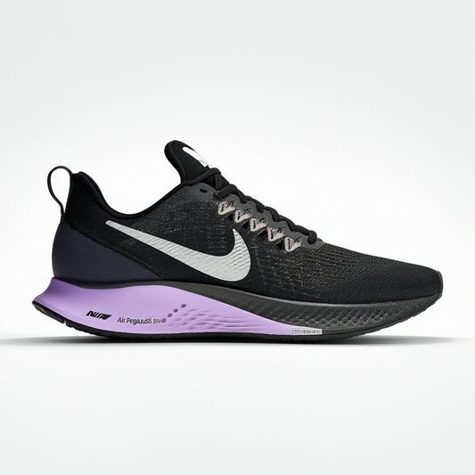 Nike Men's Air Zoom Pegasus 36 Shield 39s Running Shoes, Black/Silver/Desert Sand/Va Purple, 10 UK