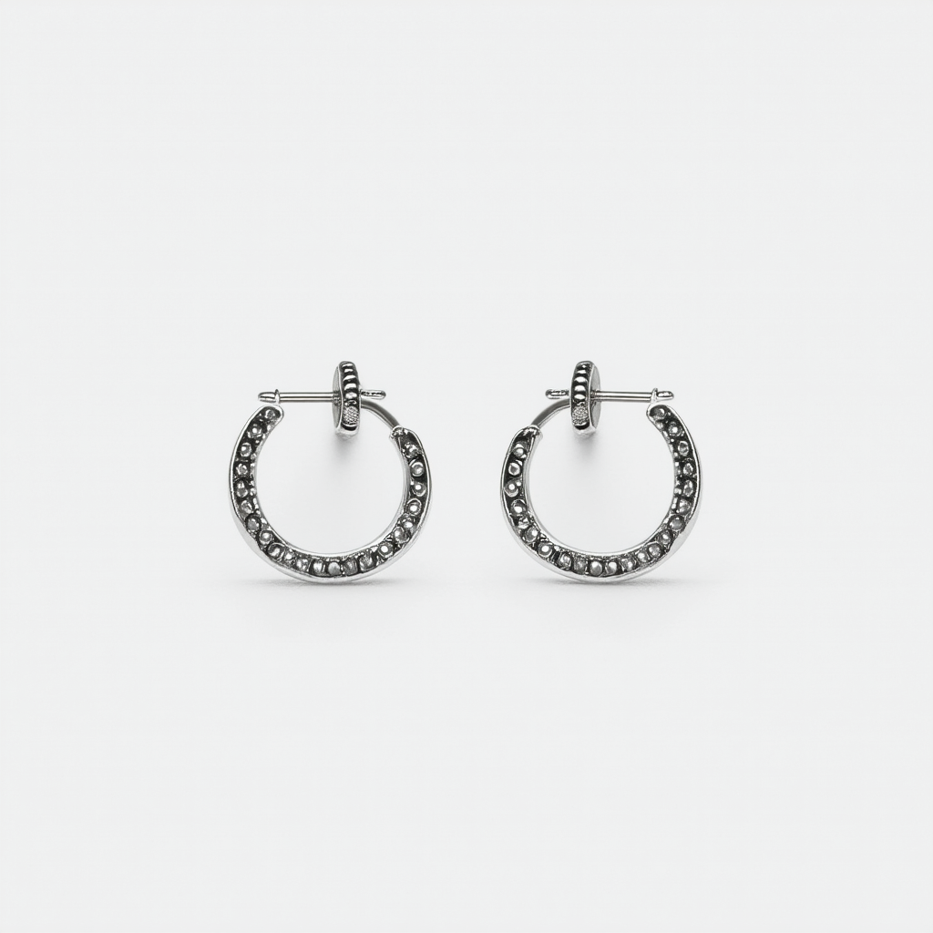 Lucky Brand Silver Studded Liner Earrings