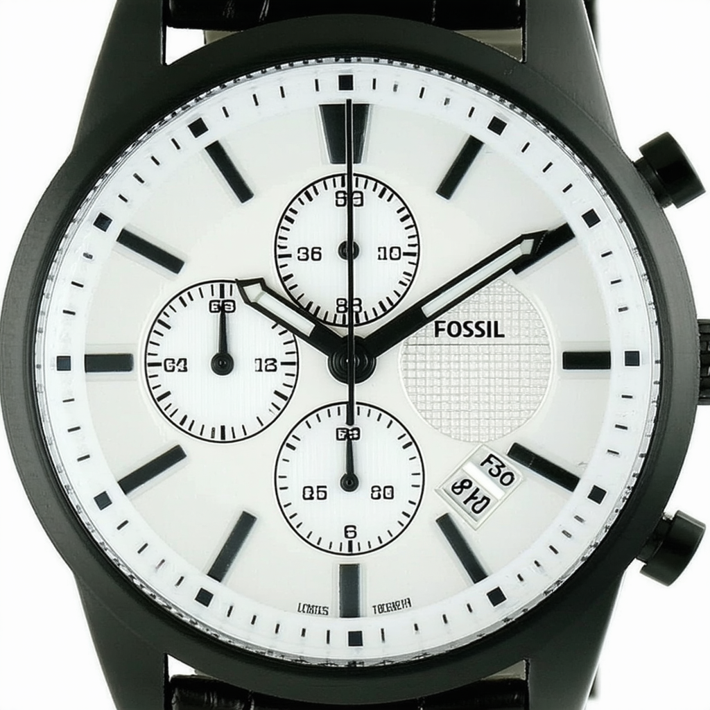 Fossil Men's FS4435 Chronograph Black Leather Watch