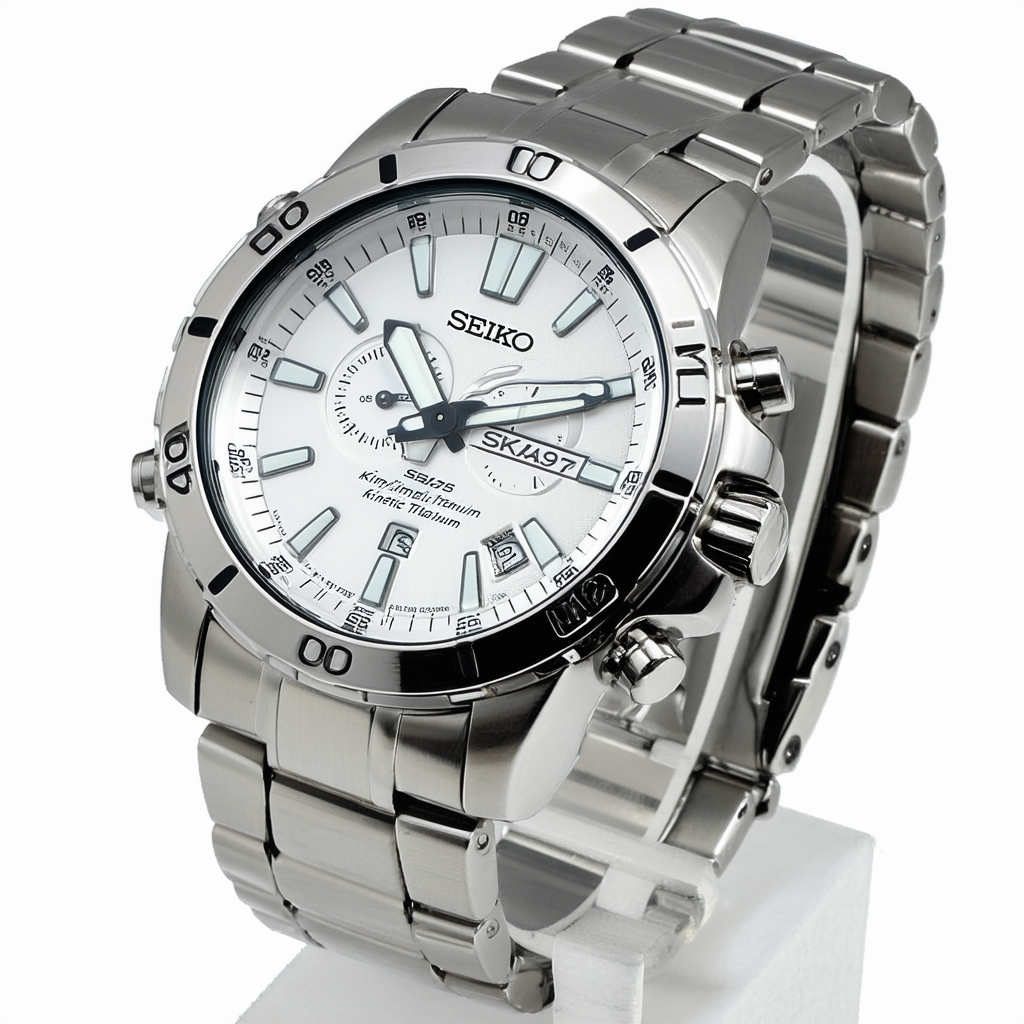 SEIKO Men's SKA397 Kinetic Titanium Bracelet Watch