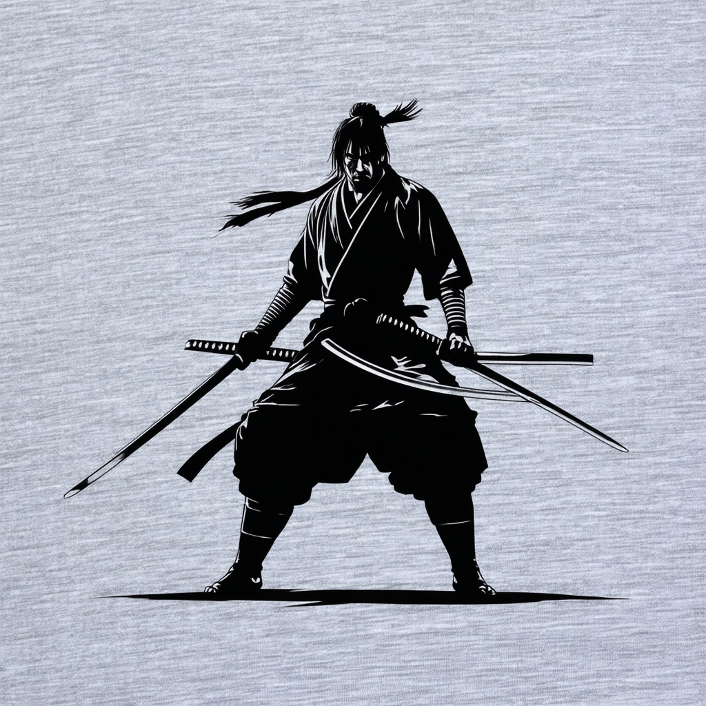 Kill Bill Hanzo Swords Adult Heather T-Shirt Black