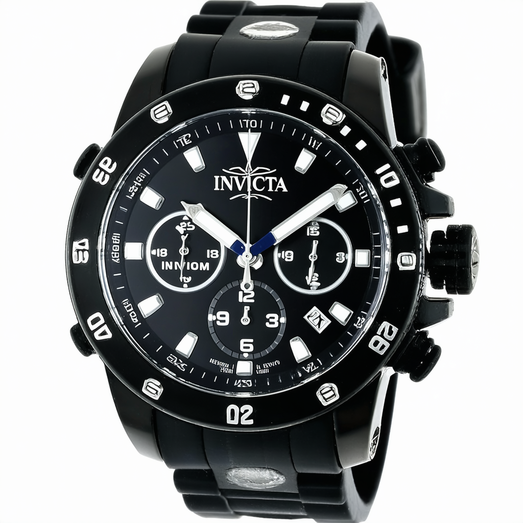 Invicta Venom Chronograph Black Dial Black Polyurethane Mens Watch 19484