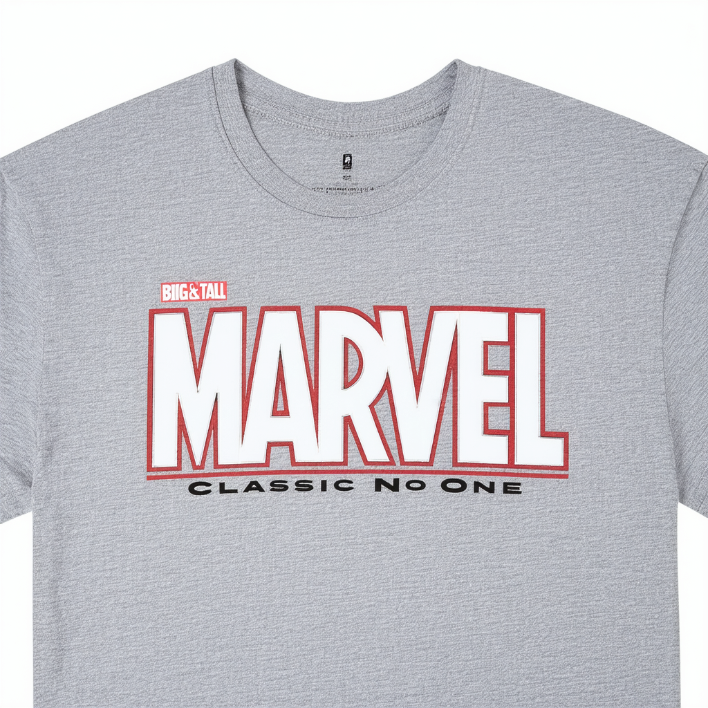 Marvel Big & Tall Classic No One Men's Tops Short Sleeve Tee Shirt, Black, 3X-Large