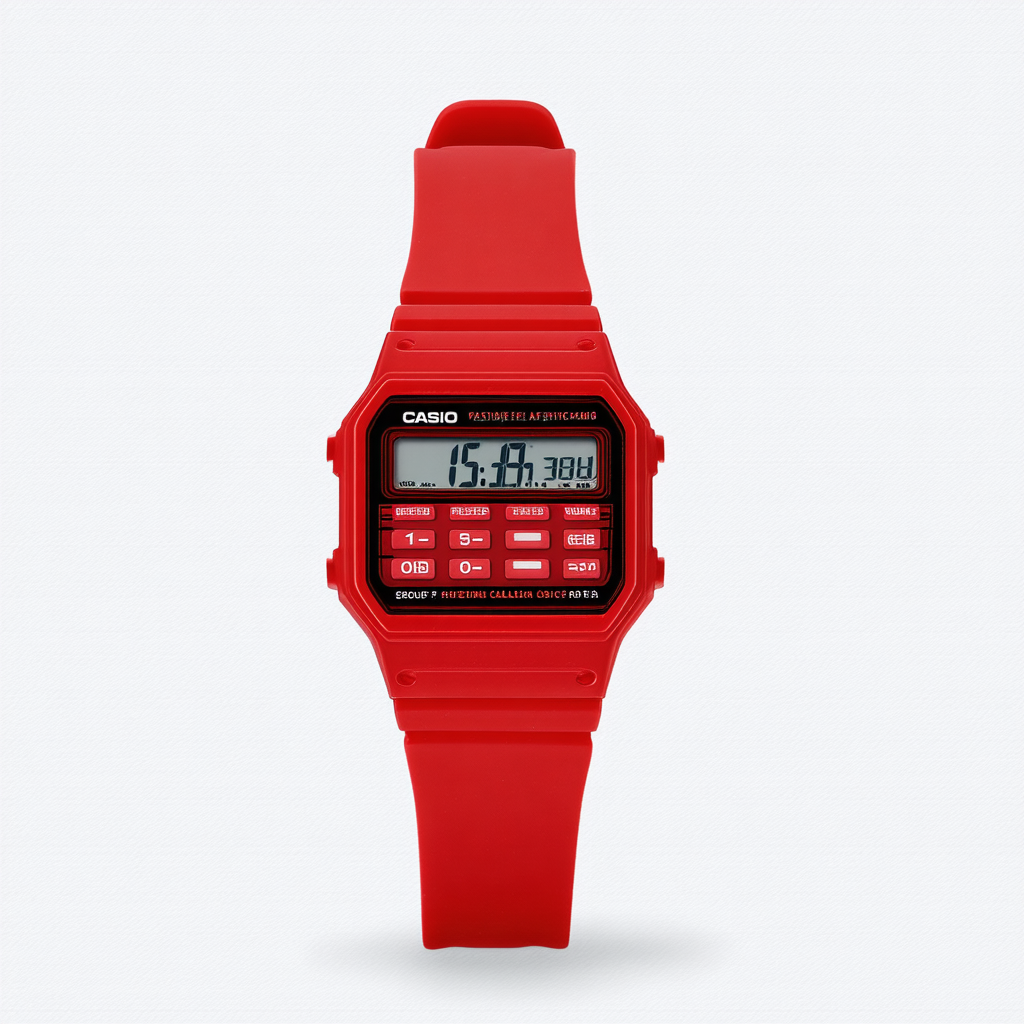 Casio CA-53WF-4B Calculator Red Digital Mens Watch Original New Classic CA-53