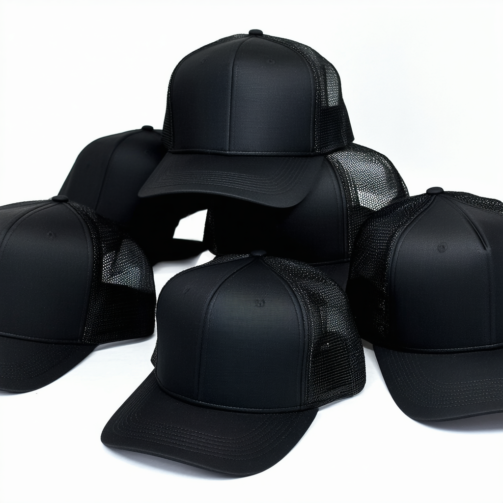 1 Dozen Black Classic Trucker Hats by Paynter Enterprises LLC