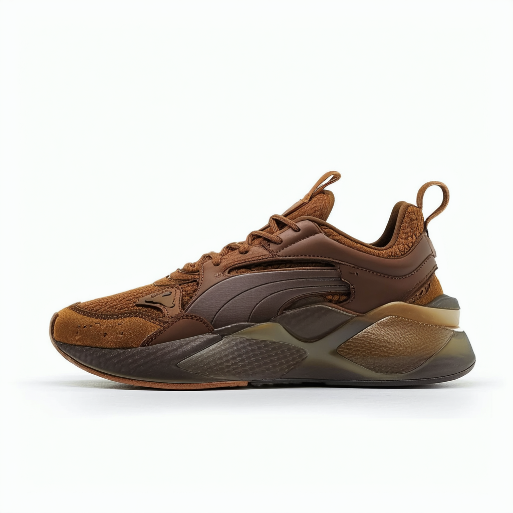 PUMA Mens Leather Disc Cage Lux Running Athletic Brown