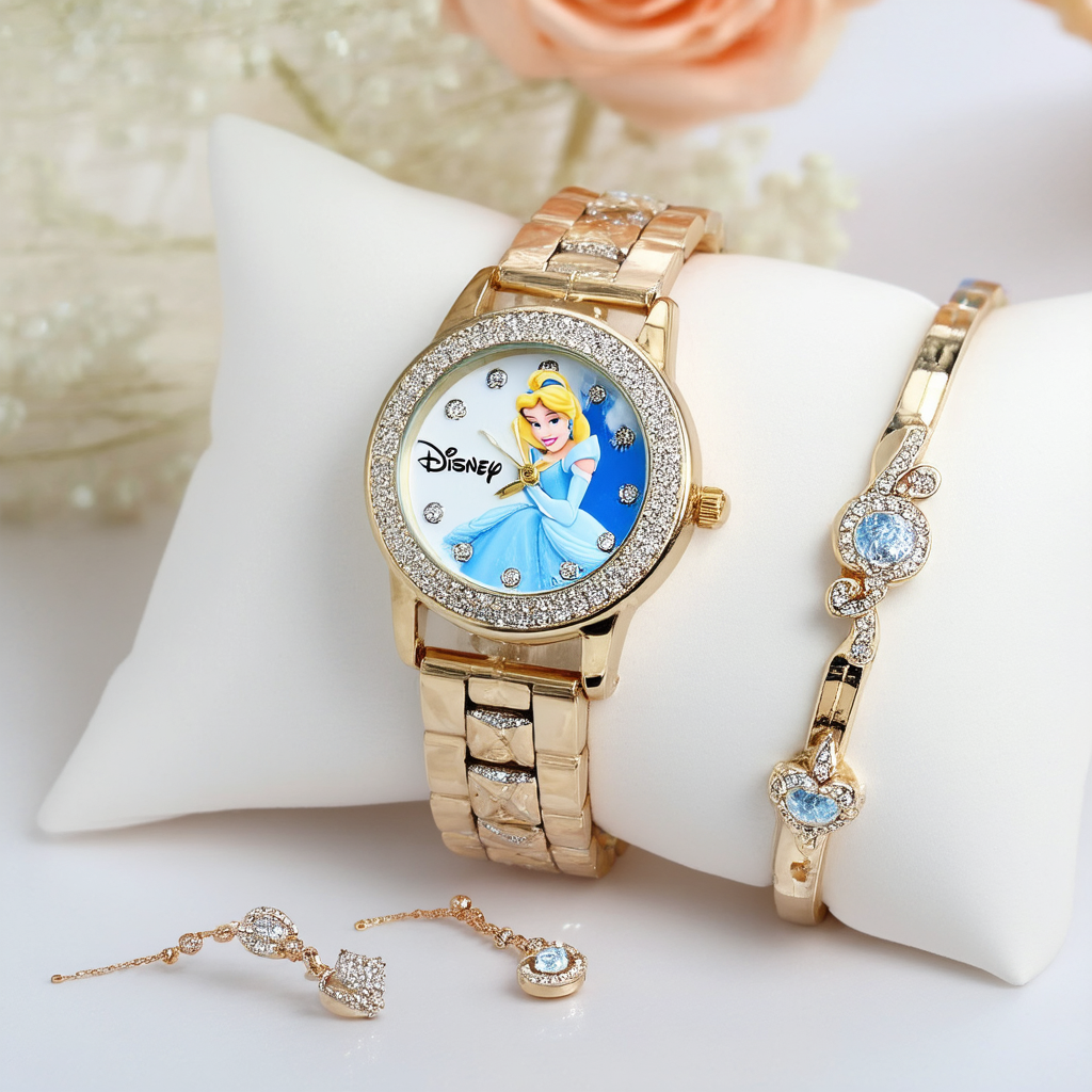 Disney Cinderella Watch and Jewelry Gift Set