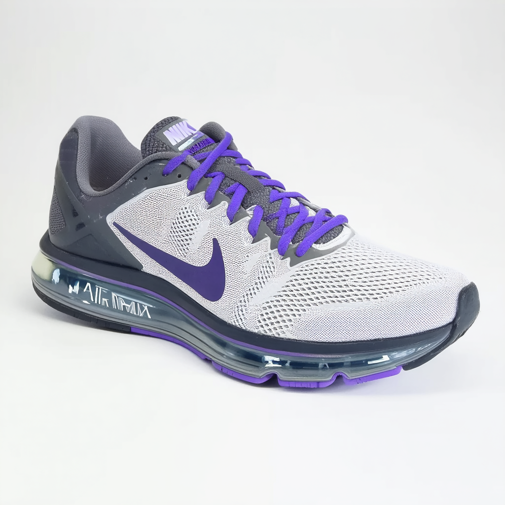 Nike Lady Air Max+ 2012 Running Shoes PR Pltnm/White/PR PRPL/DRK Gry Size 12