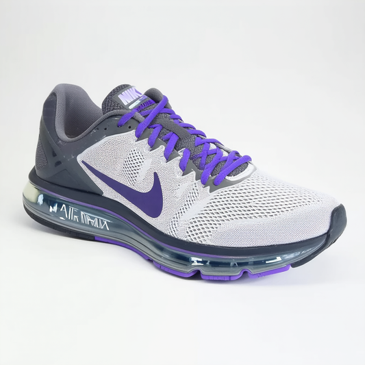 Nike Lady Air Max+ 2012 Running Shoes PR Pltnm/White/PR PRPL/DRK Gry Size 12