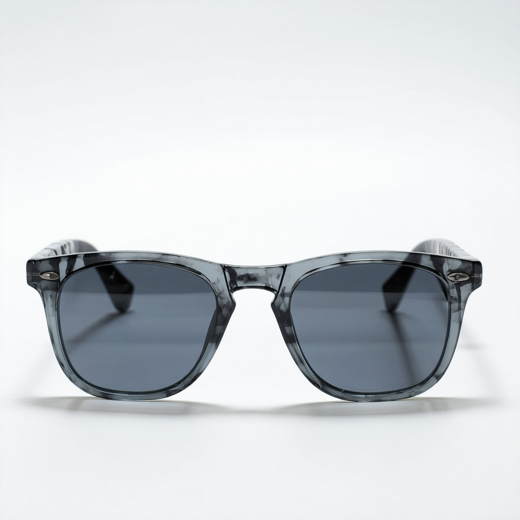 Limited Edition Tranluscent Folding Compact Pocket Horn Rimmed Sunglasses (Smoke)