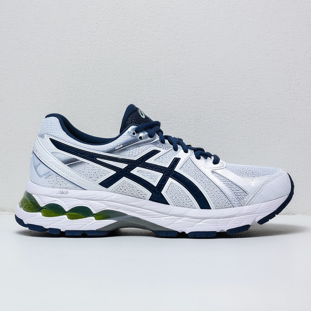 ASICS Men's GEL-Kayano 17 Running Shoe,White/Lightning/Navy,11.5 EE