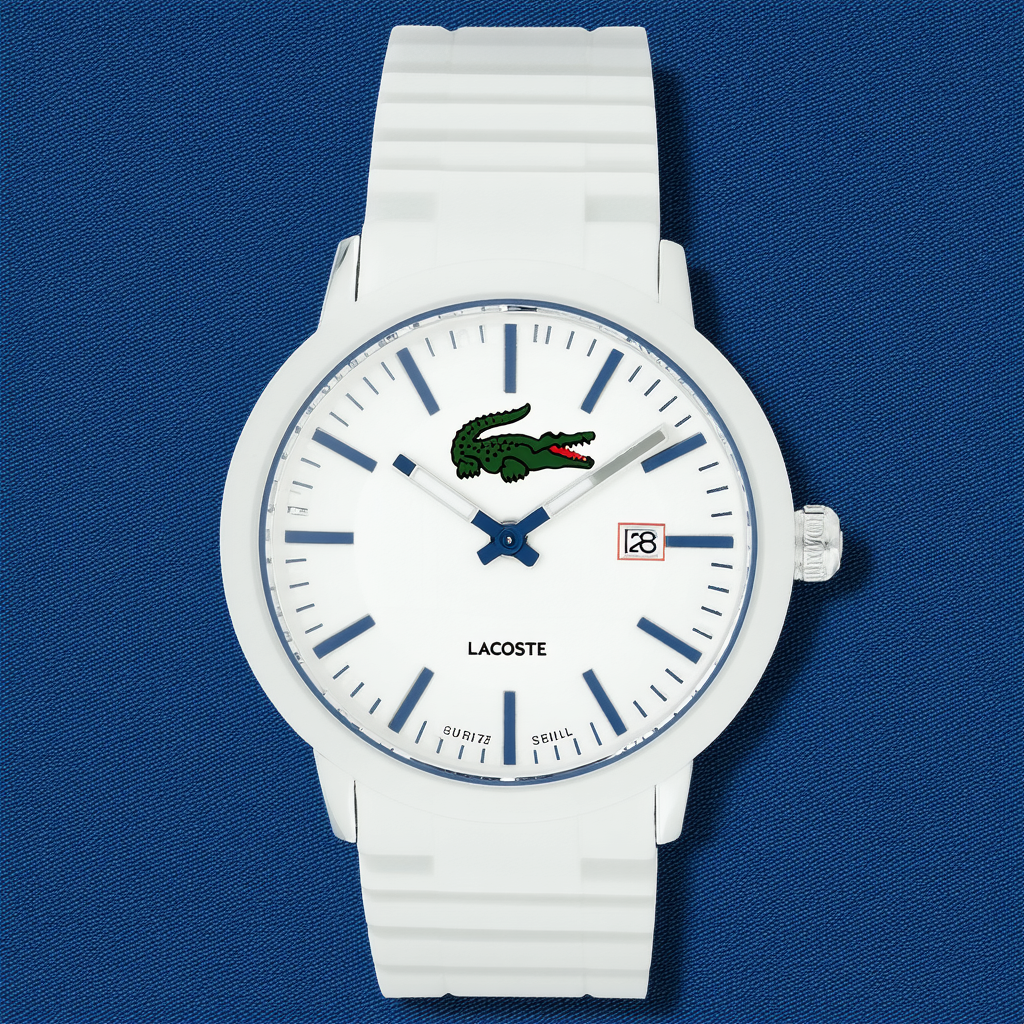 Lacoste Men's Key West Quartz Stainless Steel and Rubber Strap Casual Watch, Blue, 2011006