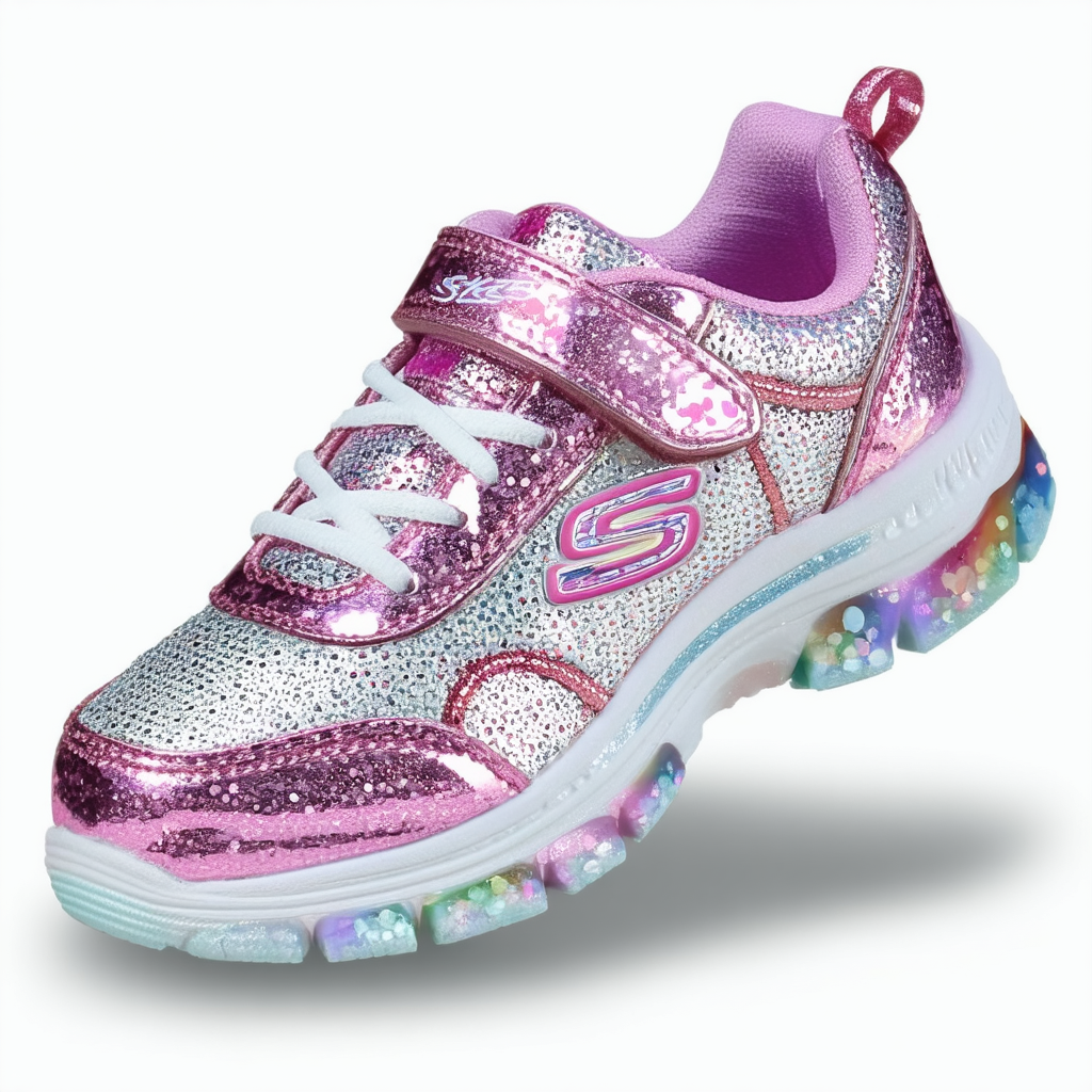 Skechers Girl's Twinkle Lite-Velvety Glam Sneaker