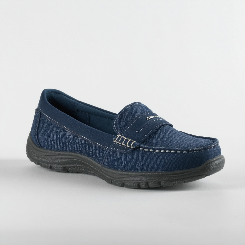 Skechers Relaxed Fit Bikers Smokin Womens Slip On Loafers Navy 7