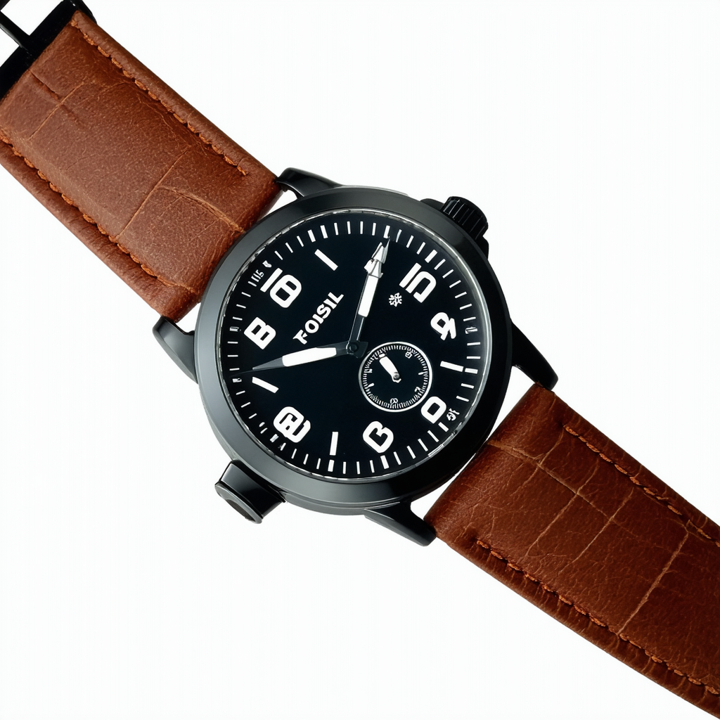 Fossil Men's FS5041 Machine Watch with Brown Leather Band